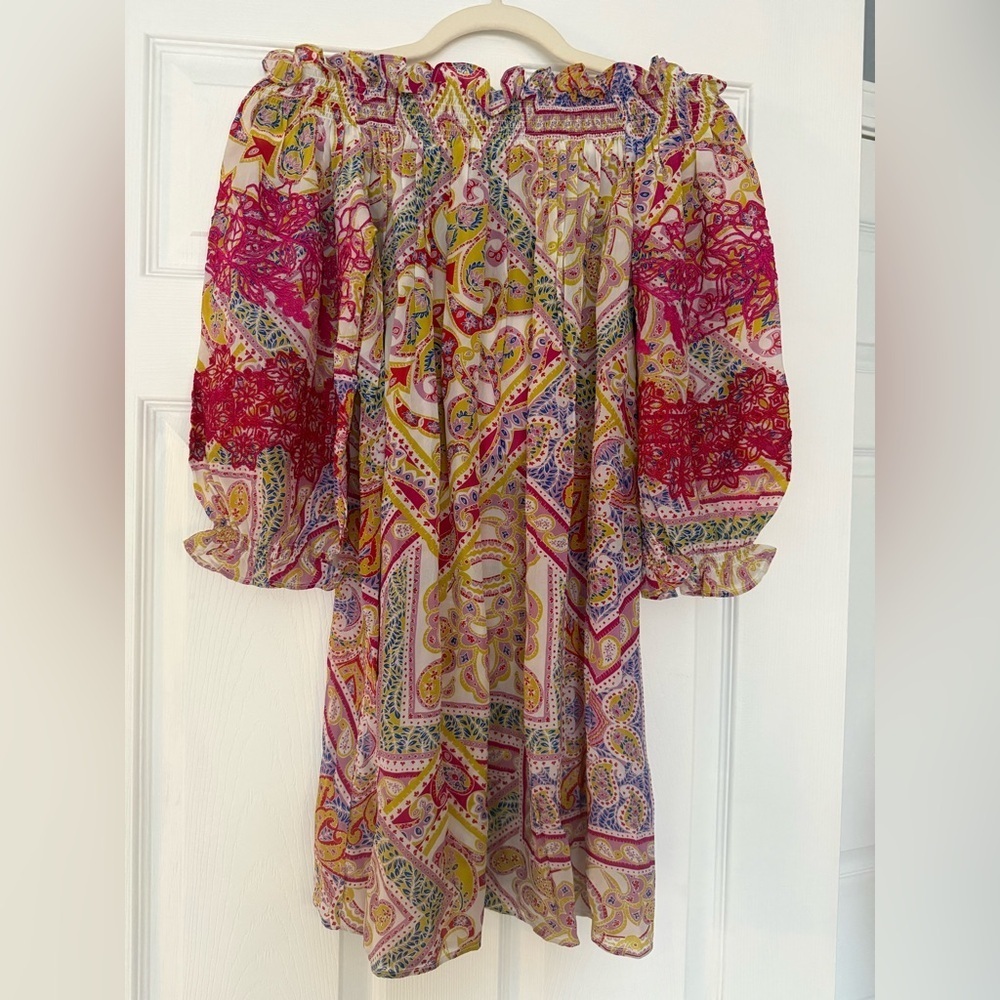 TAJ by Sabrina Crippa Off The Shoulder Embroidered Dress / Cover Up Size S NWT